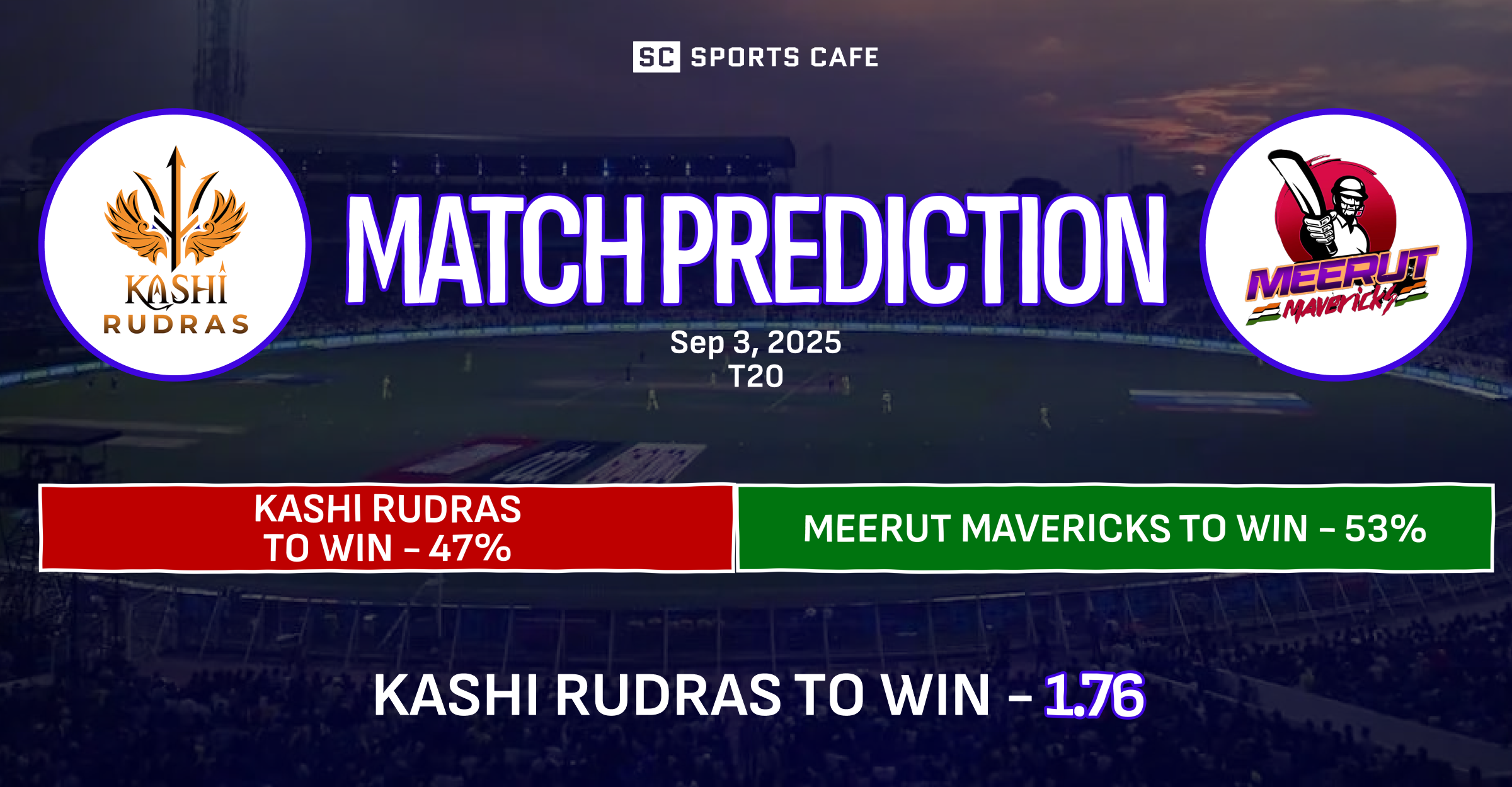 Kashi Rudras vs Meerut Mavericks Match Prediction